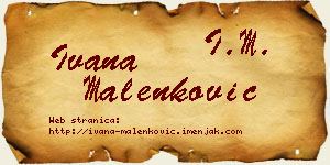 Ivana Malenković vizit kartica